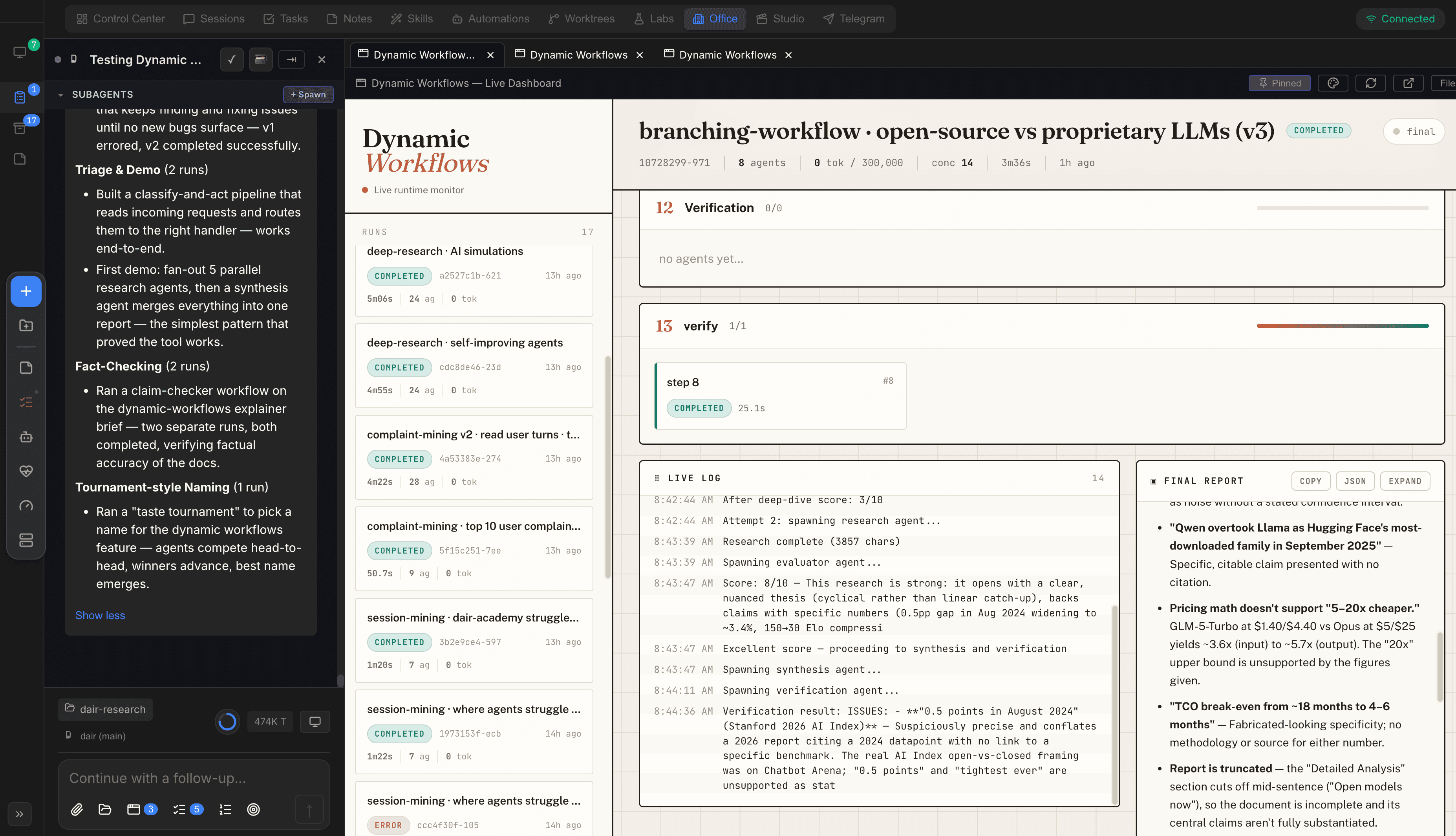 Dynamic Workflows: Generating harnesses on the fly