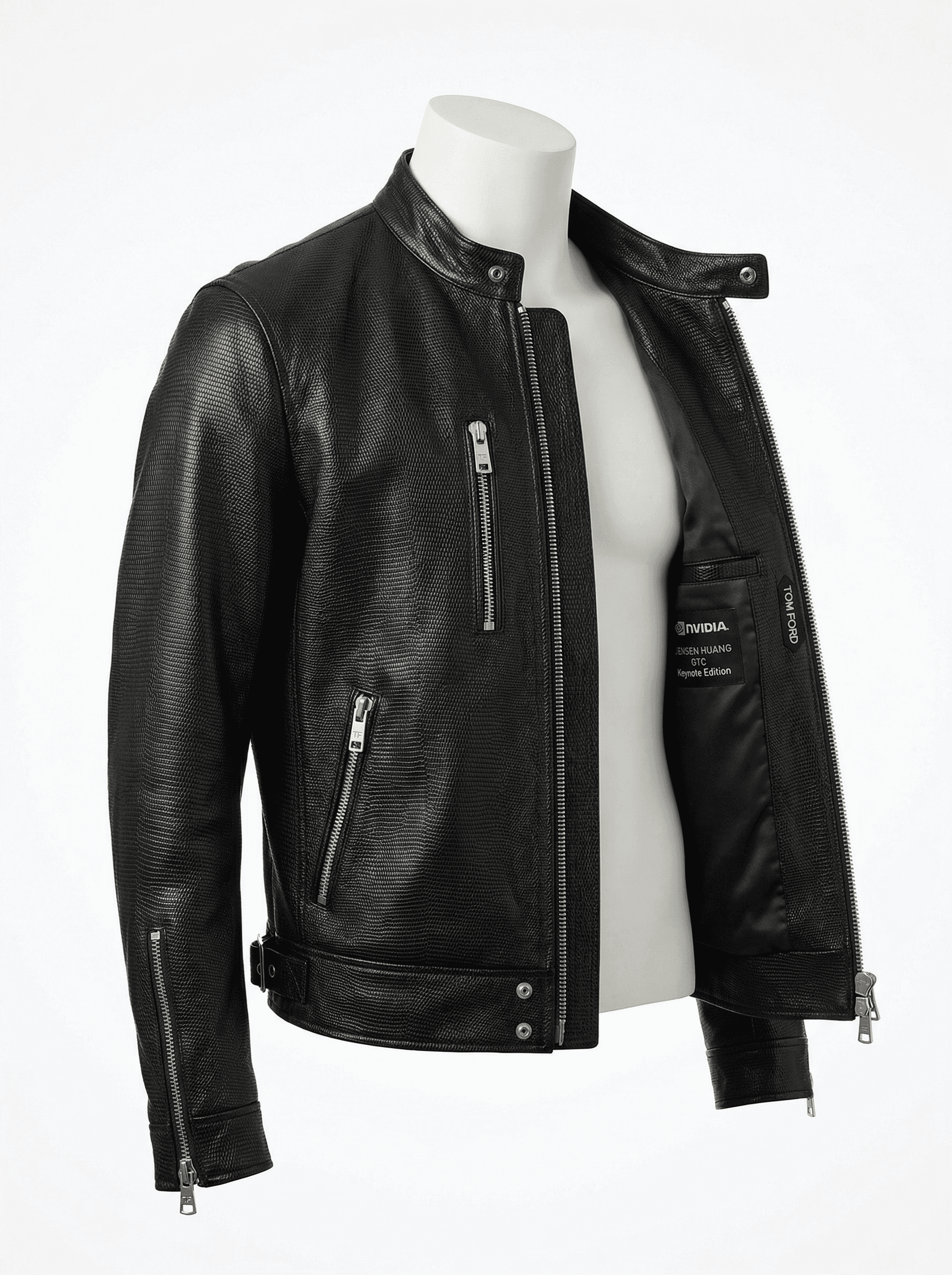Jensen jacket rendered by Nano Banana 2 with search grounding